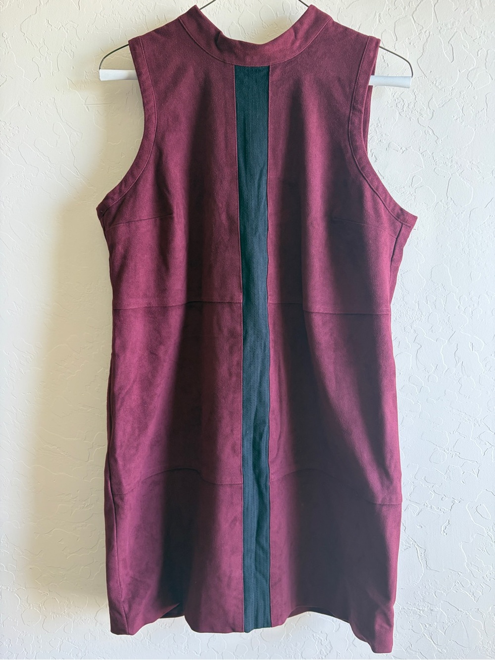 Abercrombie & Fitch Sleeveless Wine Dress with Black Center Panel